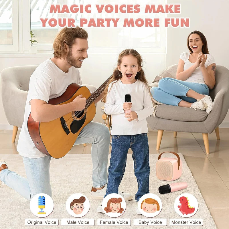 🔥Hot Sale 45% OFF🔥Mini Karaoke Machine for Kids with Wireless Bluetooth Microphones