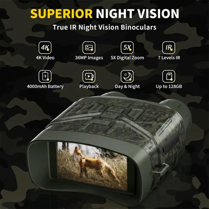 4K Night Vision Goggles – 3-in-1 Binoculars for Camping, Security & Outdoor Adventures