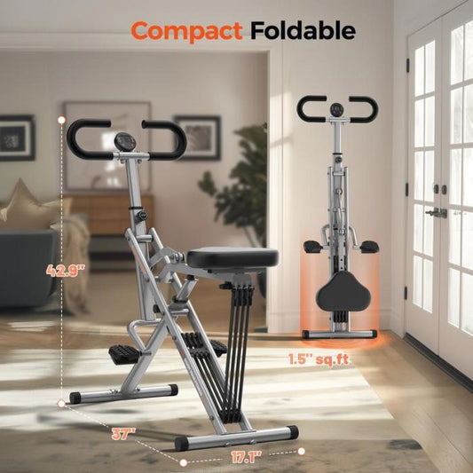 FLYBIRD Squat Machine – Foldable Core & Glute Exercise Machine with 4 Adjustable Resistance Bands