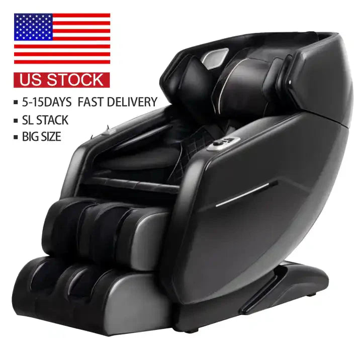 3D High-End Luxury Massage Chair with SL Track, Leg Black Extension & Zero Gravity Musical Bliss