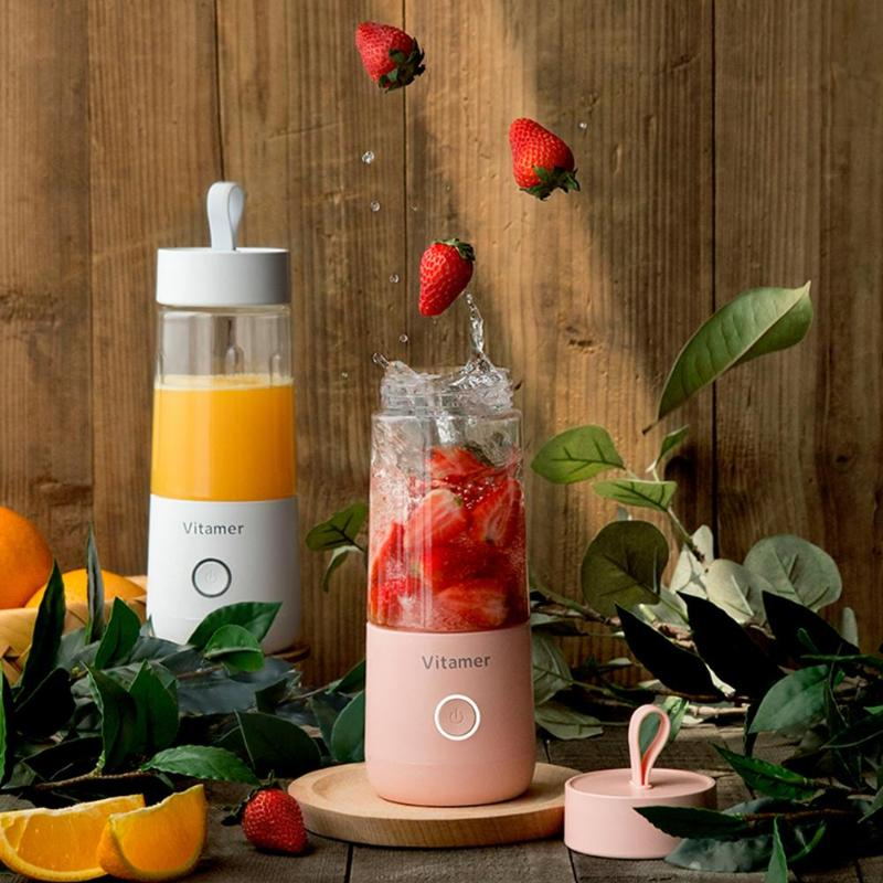 350ml Portable Blender Juicer Electric USB Rechargeable Mixer Smoothie Slushy Cup Fresh Juice Blender Bottle USB Charging Kitchen Gadgets